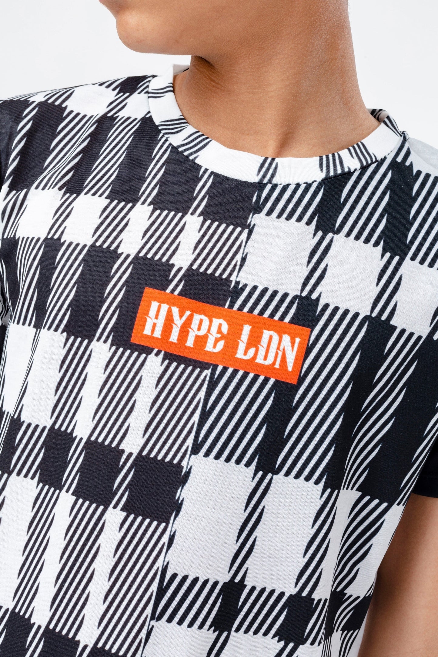 HYPE BOYS BLACK MULTI CHECK T-SHIRT