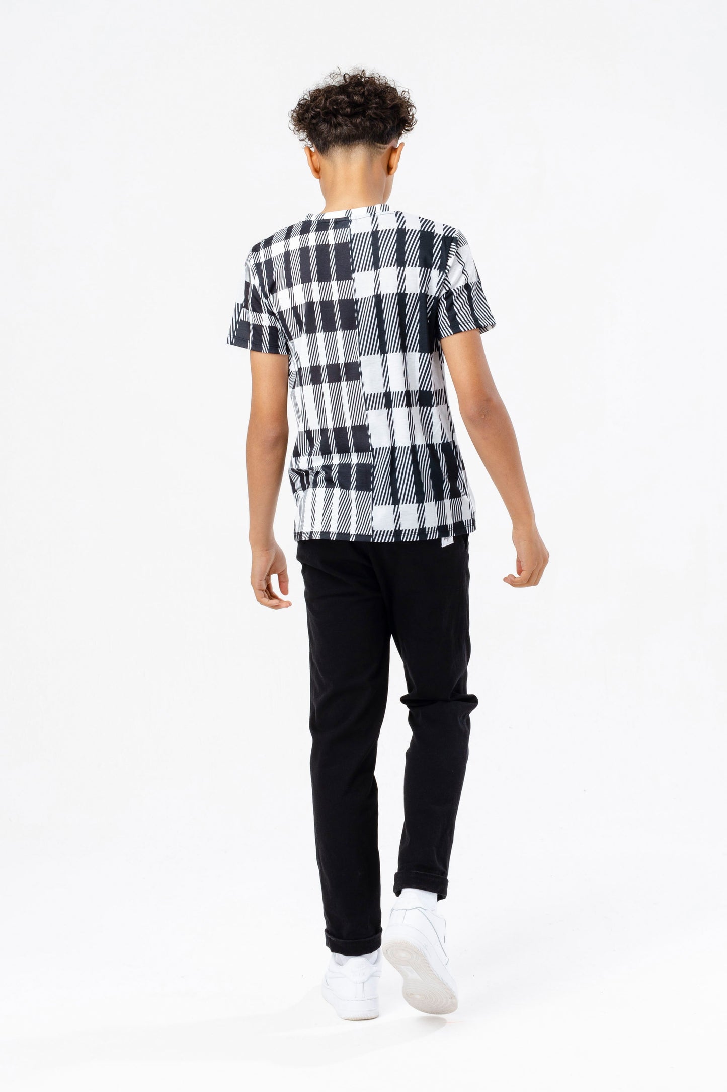 HYPE BOYS BLACK MULTI CHECK T-SHIRT