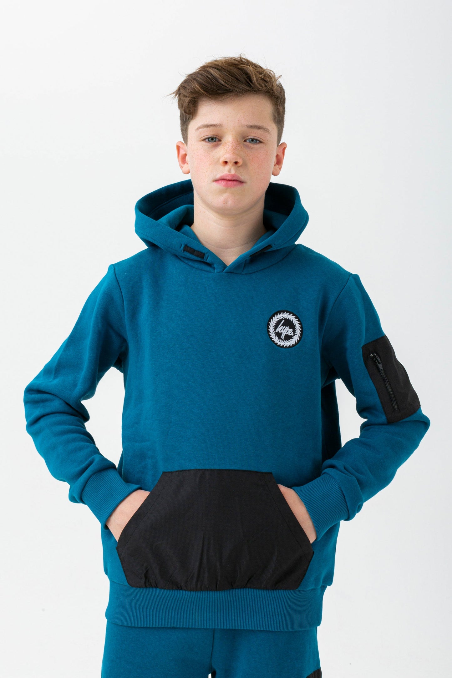 HYPE BOYS TEAL COMMAND CREST HOODIE