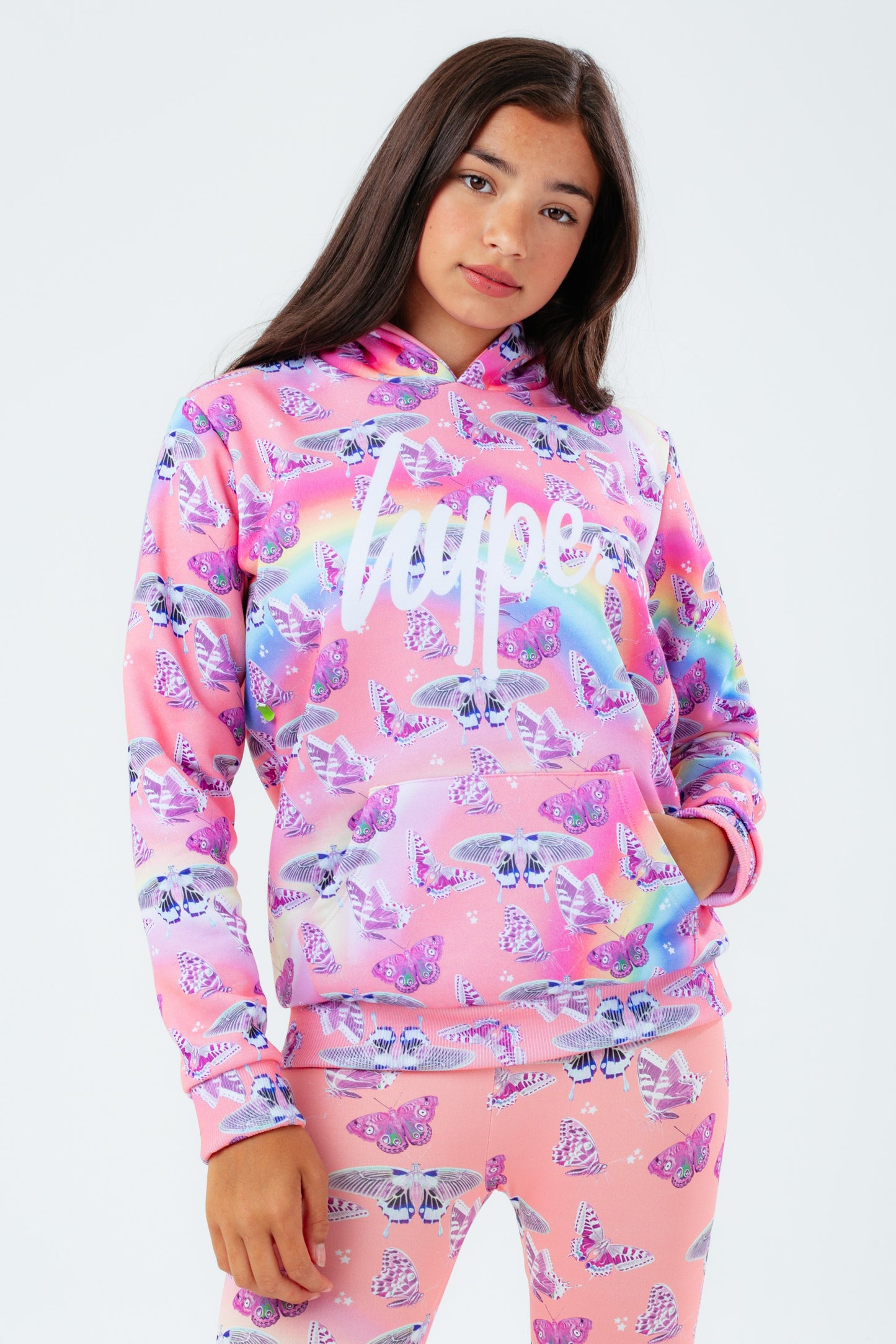 HYPE BUTTERFLY FIELD GIRLS HOODIE