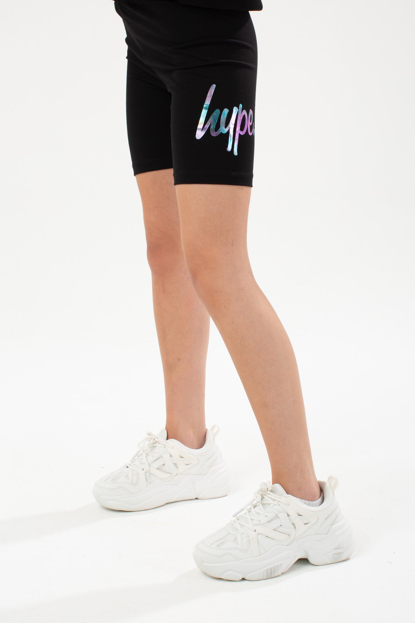 HYPE BLACK HOLO KIDS CYCLING SHORTS