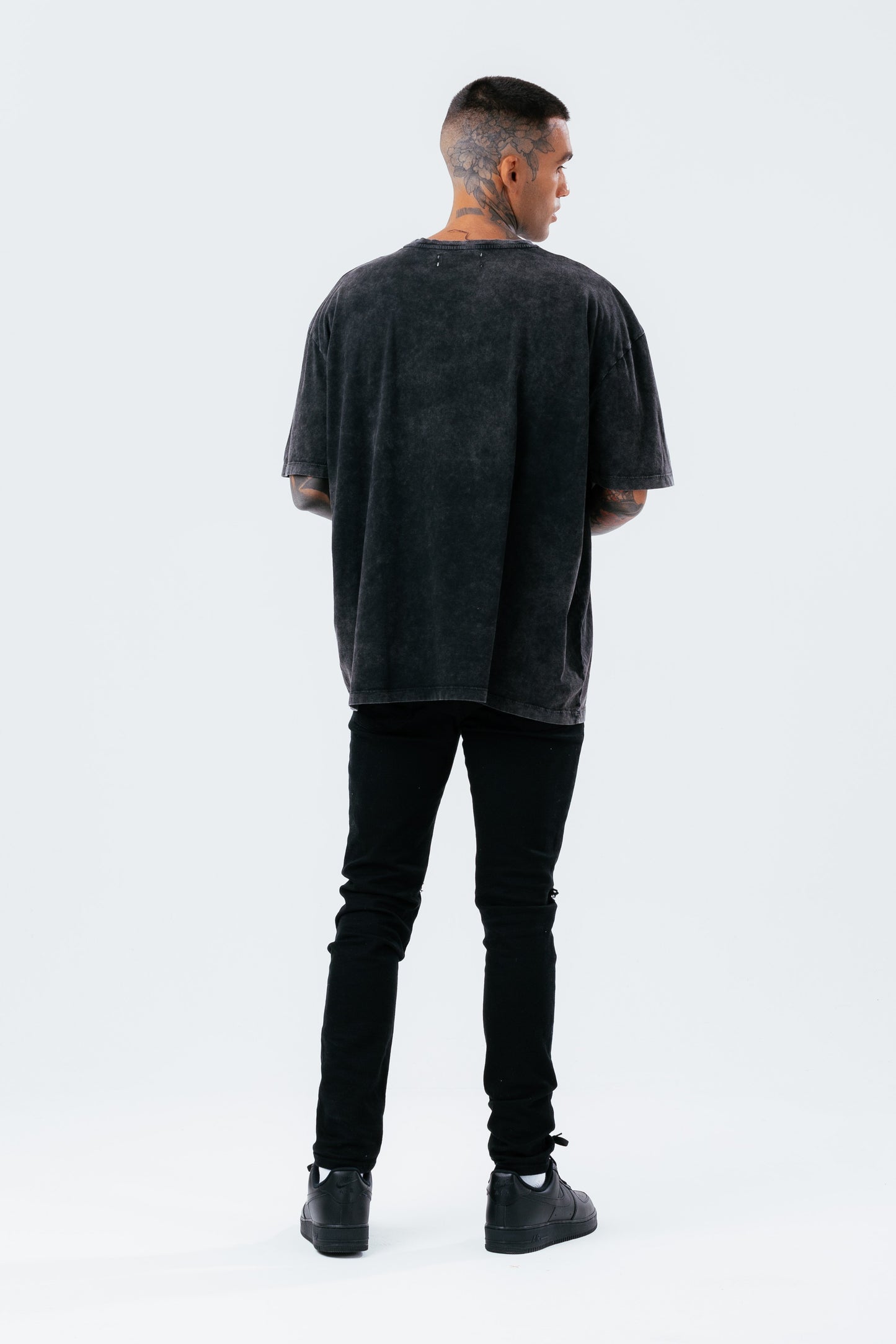 HYPE BLACK VINTAGE OVERSIZED JH MEN'S T-SHIRT