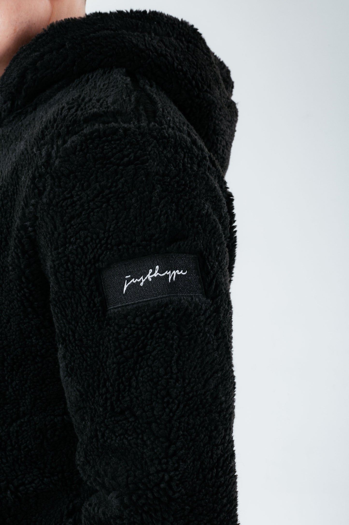 HYPE BLACK SHERPA MEN'S HOODIE