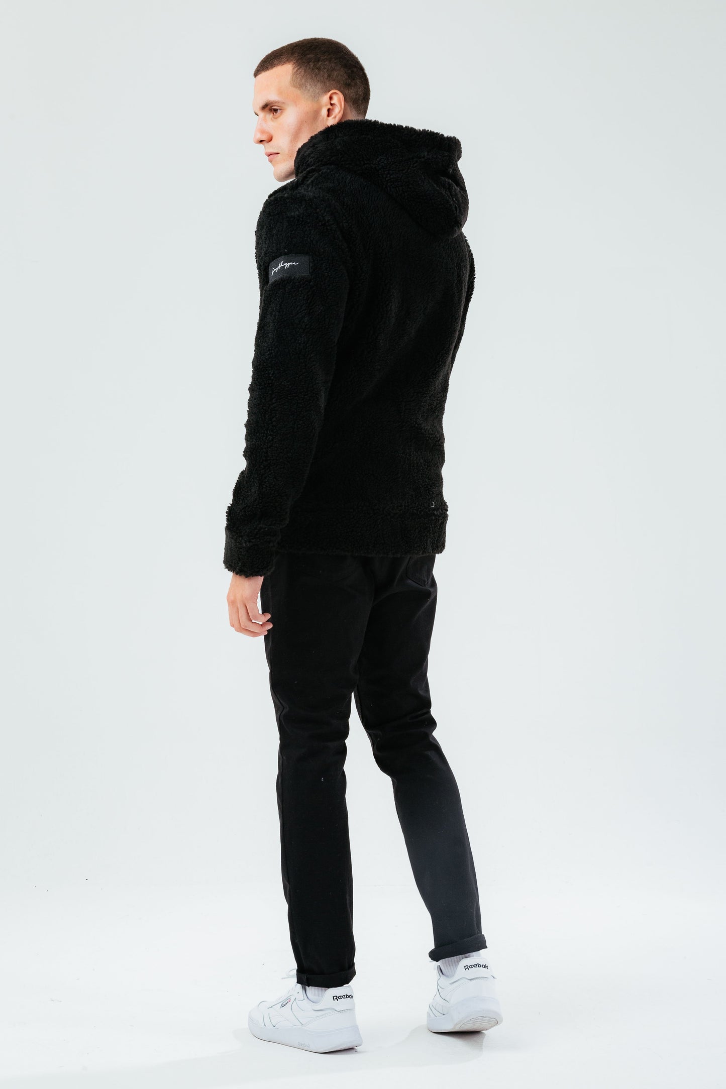 HYPE BLACK SHERPA MEN'S HOODIE