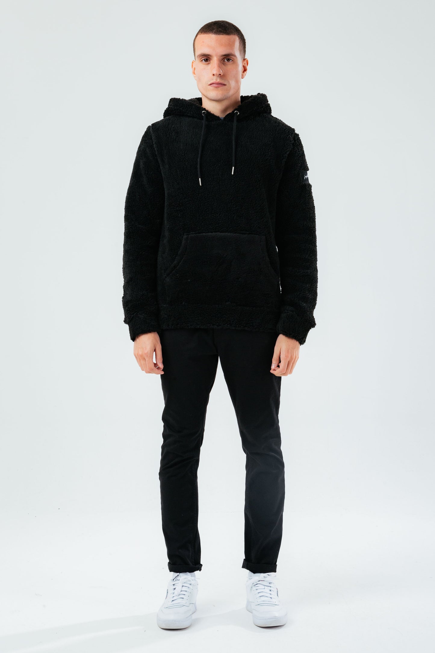 HYPE BLACK SHERPA MEN'S HOODIE