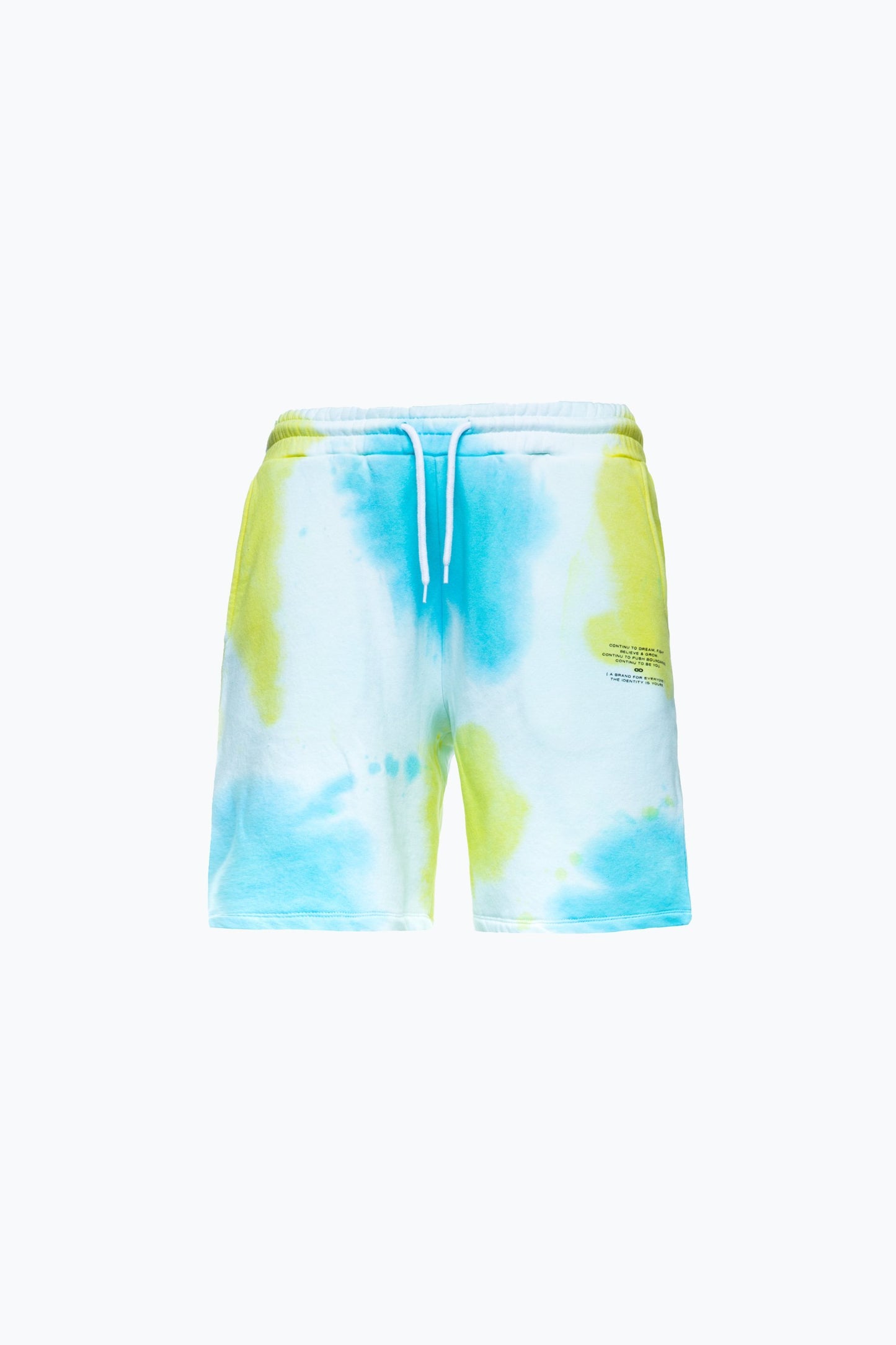 CONTINU8 YELLOW PRINTED JERSEY SHORTS